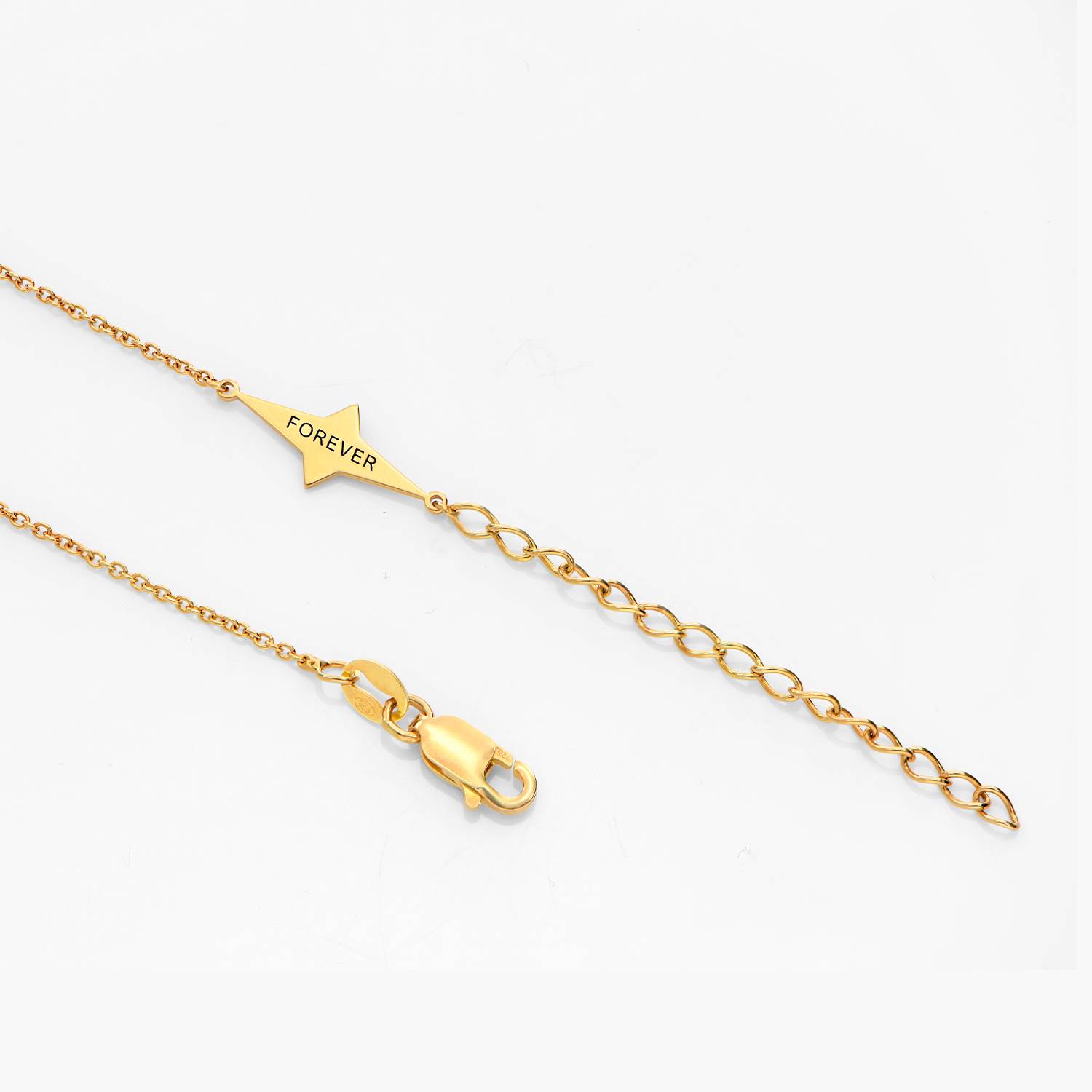 Northern Star trail Necklace with Green Emerald Stone and Diamonds- Gold Vermeil-3 product photo