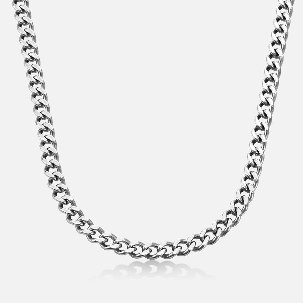 Sterling Silver Mens Cuban Link Chain Necklace