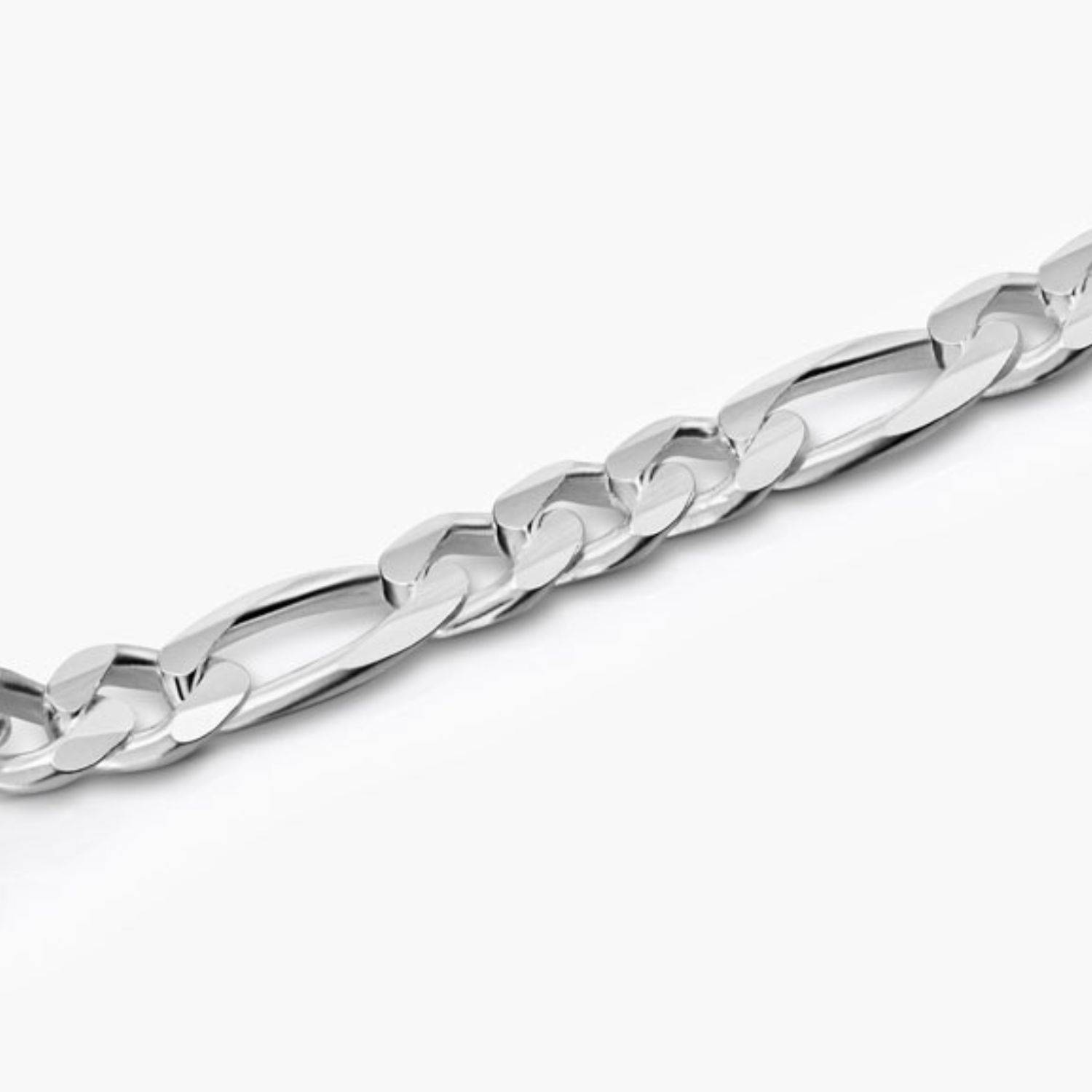 OAK & LUNA-Figaro Chain Bracelet with Tags 7.5" (Stainless) 3mm Sett Cuban Tag-5 product photo