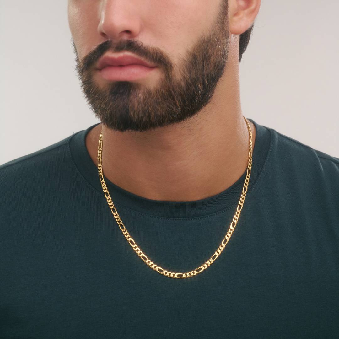 OAK & LUNA-Figaro Chain Necklace with Tags 22" (Gold) 5mm-4 product photo