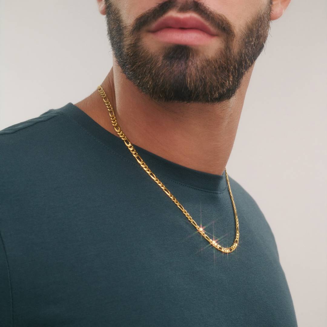 OAK & LUNA-Figaro Chain Necklace with Tags 22" (Gold) 5mm-6 product photo