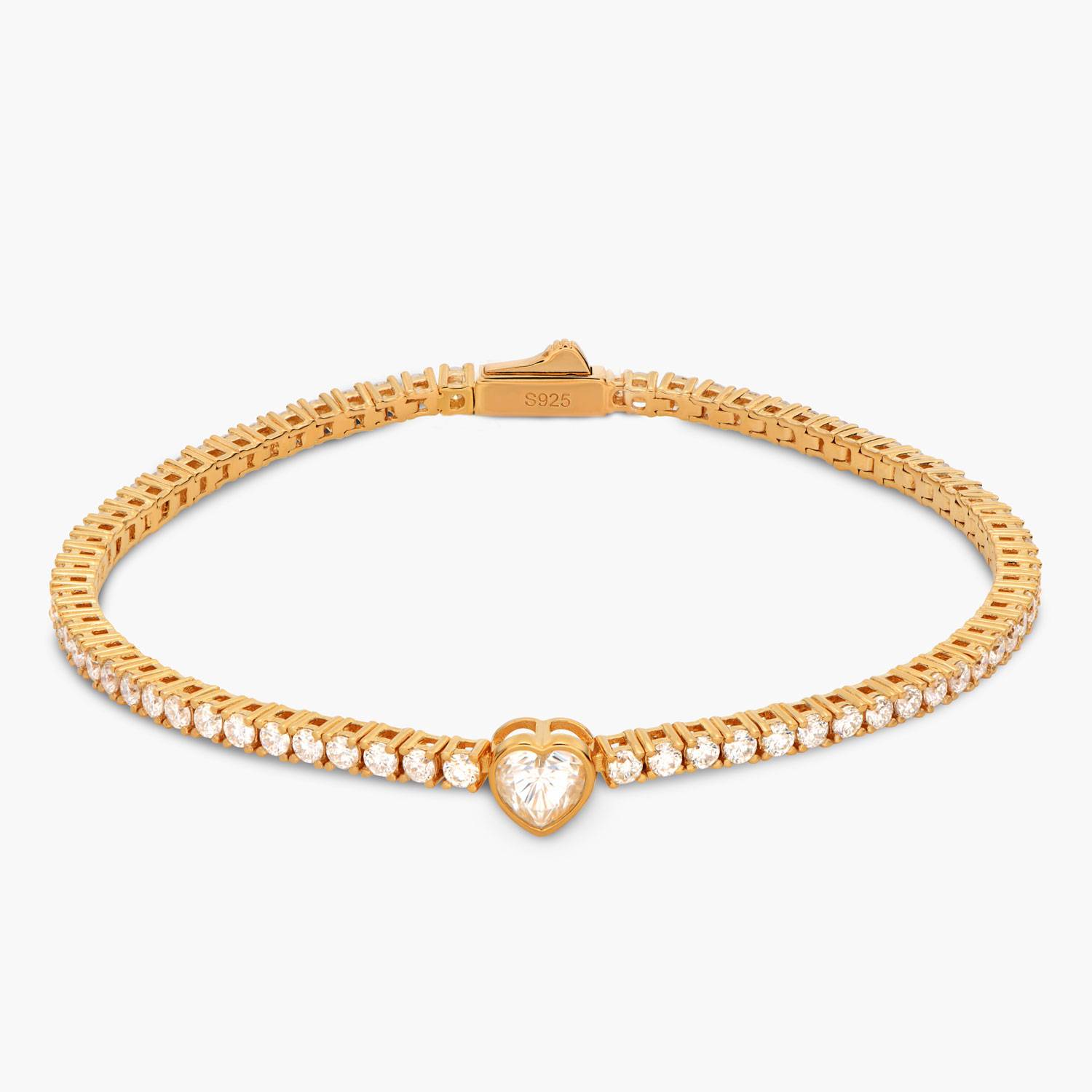 First Love Engraved Tennis Bracelet- Gold Vermeil-2 First Love Engraved Tennis Bracelet- Gold Vermeil-2 product photo