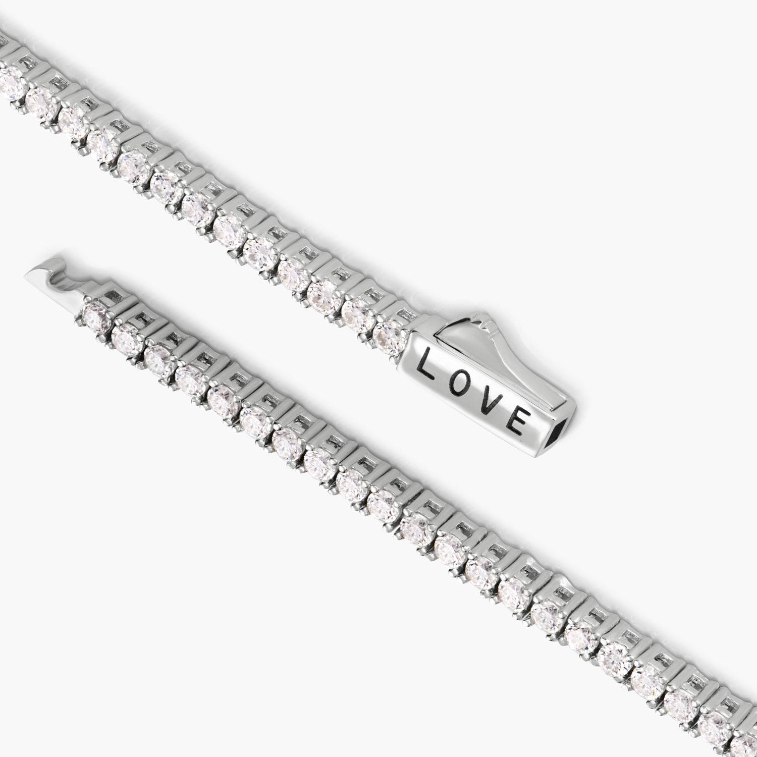 First Love Engraved Tennis Bracelet- Silver-2 First Love Engraved Tennis Bracelet- Silver-2 product photo