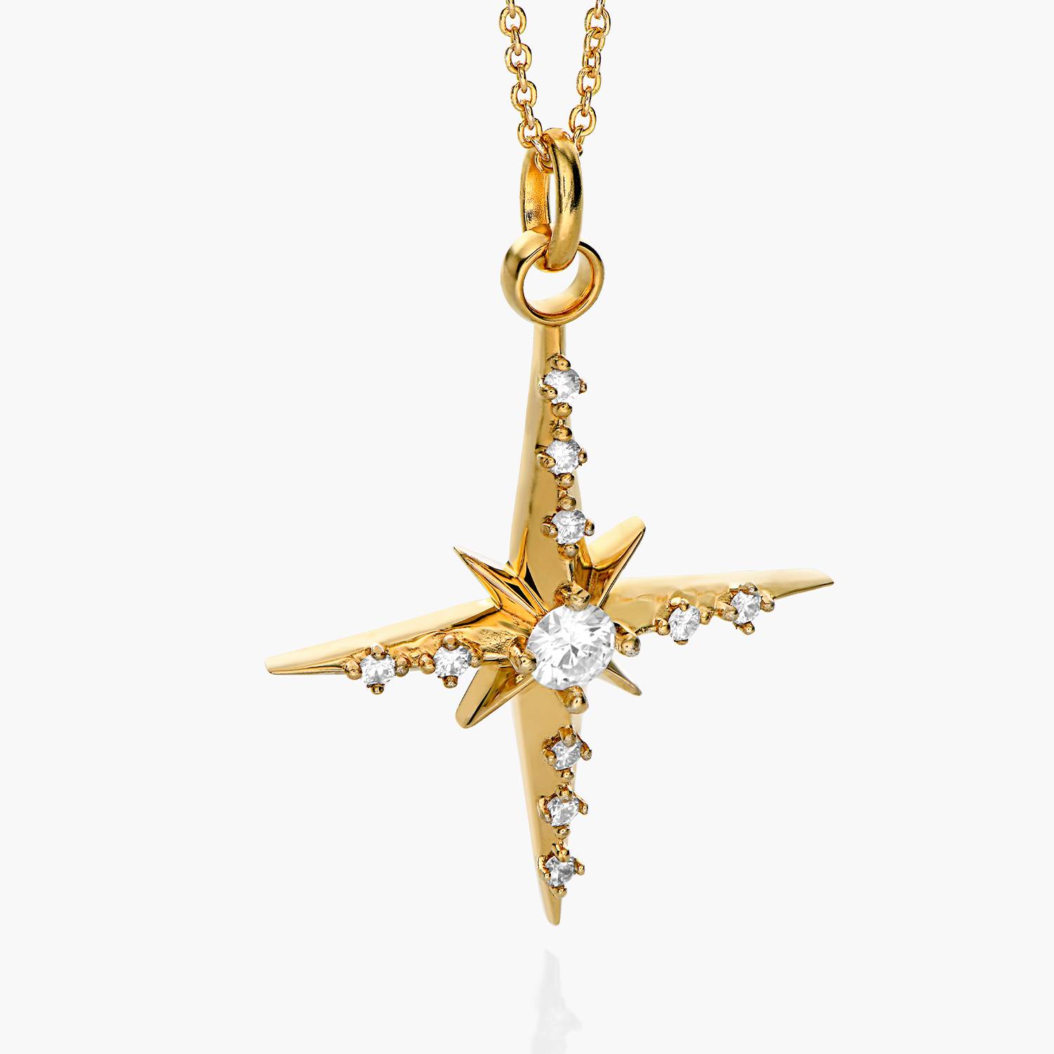 Glistening Northern Star Necklace with 1/2 ct Diamonds- Gold Vermeil product photo