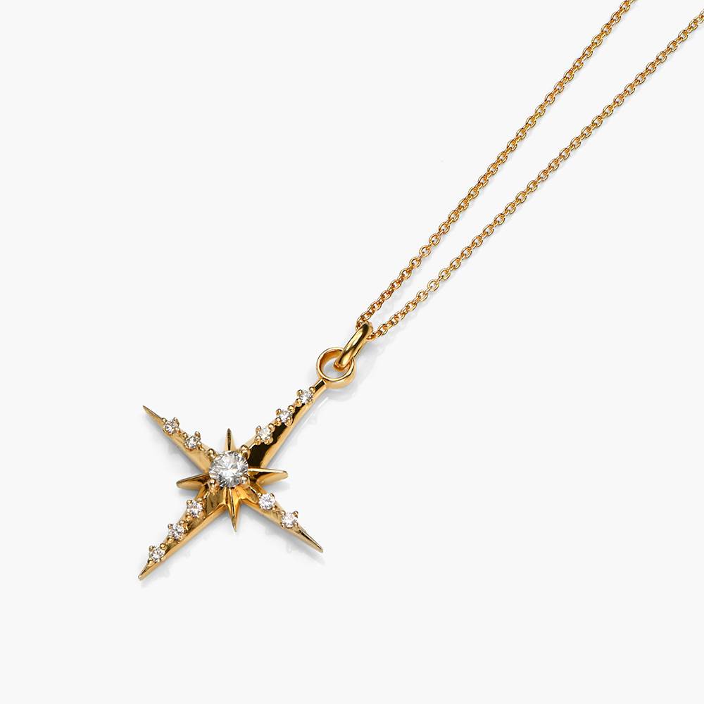 Glistening Northern Star Necklace with 1/2 ct Diamonds- Gold Vermeil-4 product photo