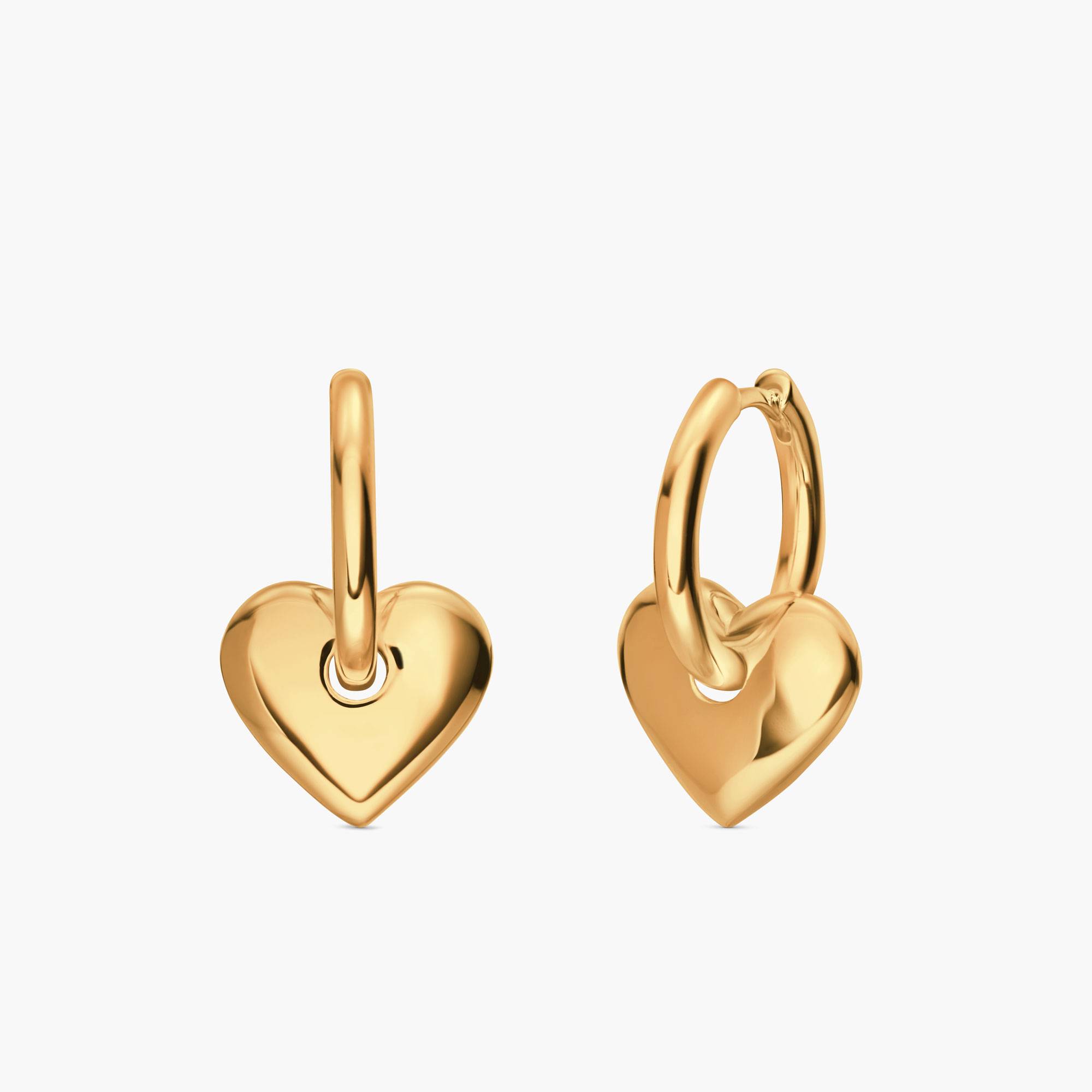 Heart Drop Hoops-  Gold Vermeil-1 product photo