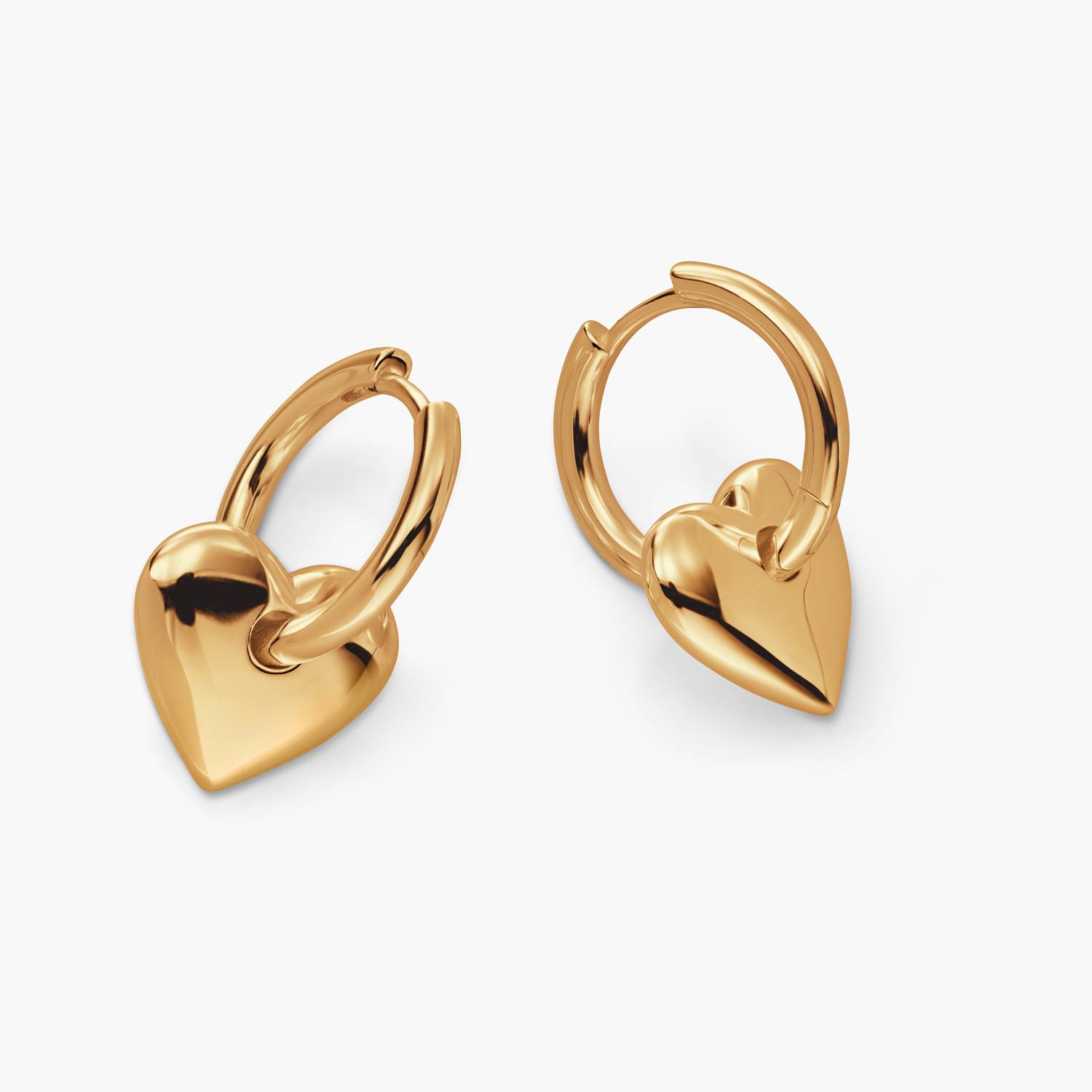 Heart Drop Hoops-  Gold Vermeil-3 product photo