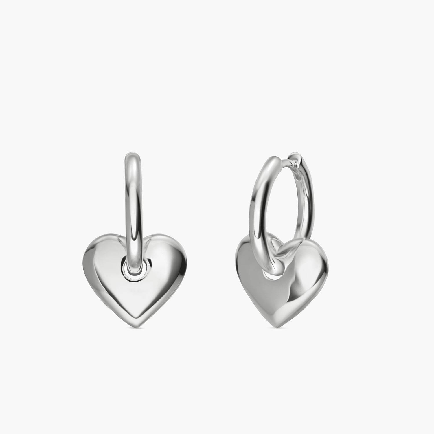 Heart Drop Hoops - Silver-4 product photo