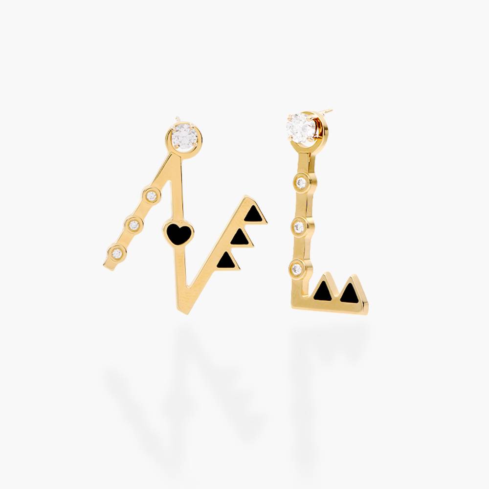 Heart On Lock Initial with Diamond Stud- Gold Vermeil-2 product photo