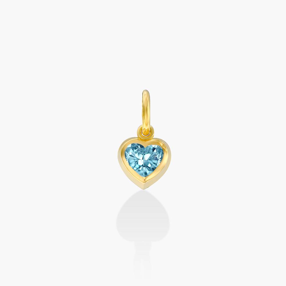 Heart Shape Gemstone Charm - Gold