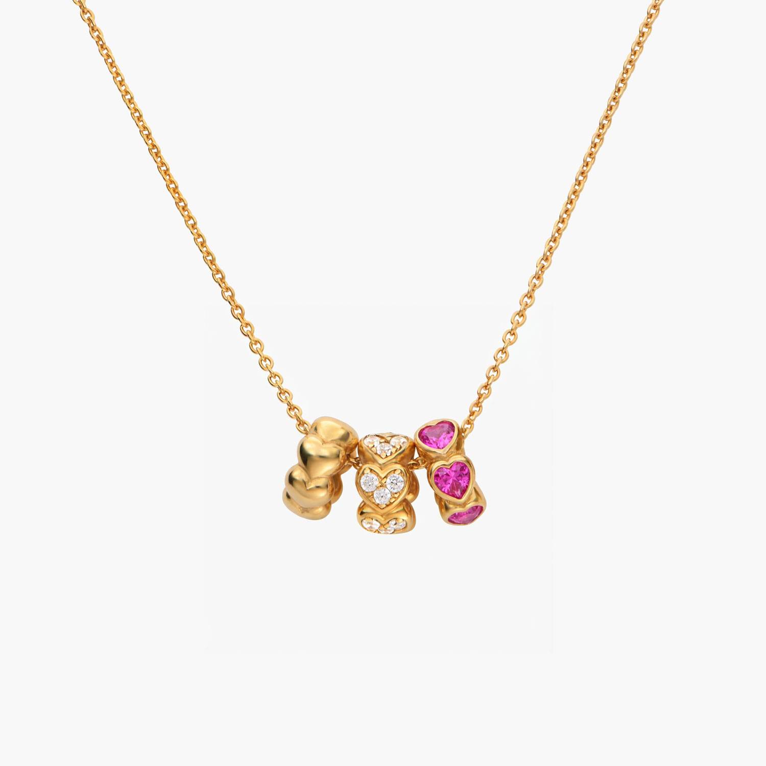 Heart Stack Charm Necklace- Gold-1 product photo