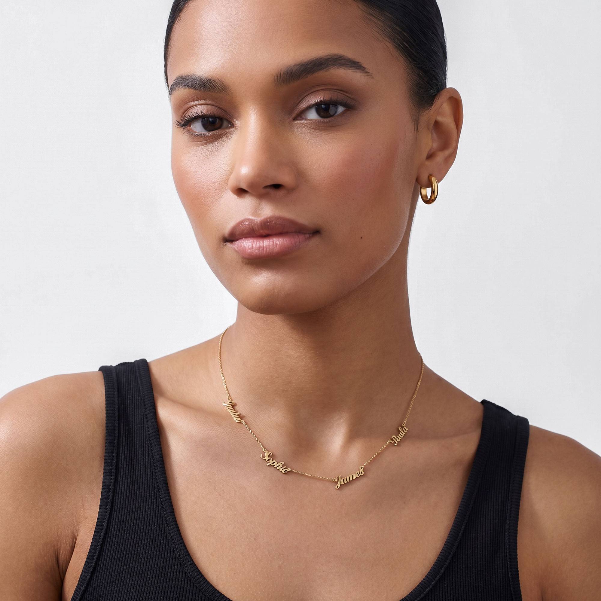 Multiple Name Necklace - 10K Solid Gold-2 product photo