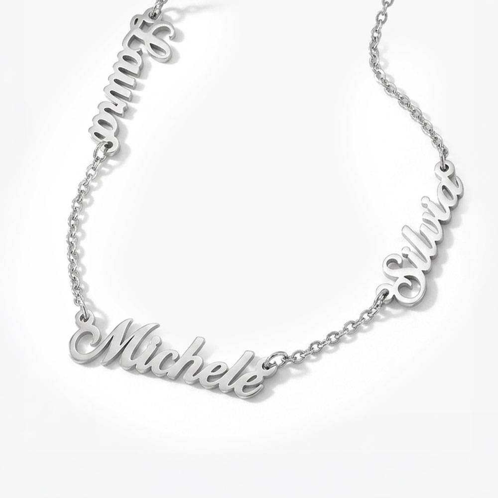 Multiple Name Necklace - Silver-4 product photo