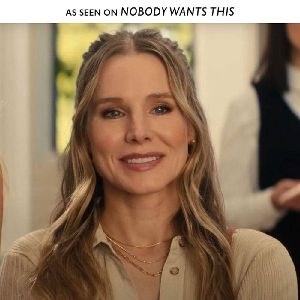 Herringbone Engraved Slim Chain Necklace - Gold Vermeil-1 product photo