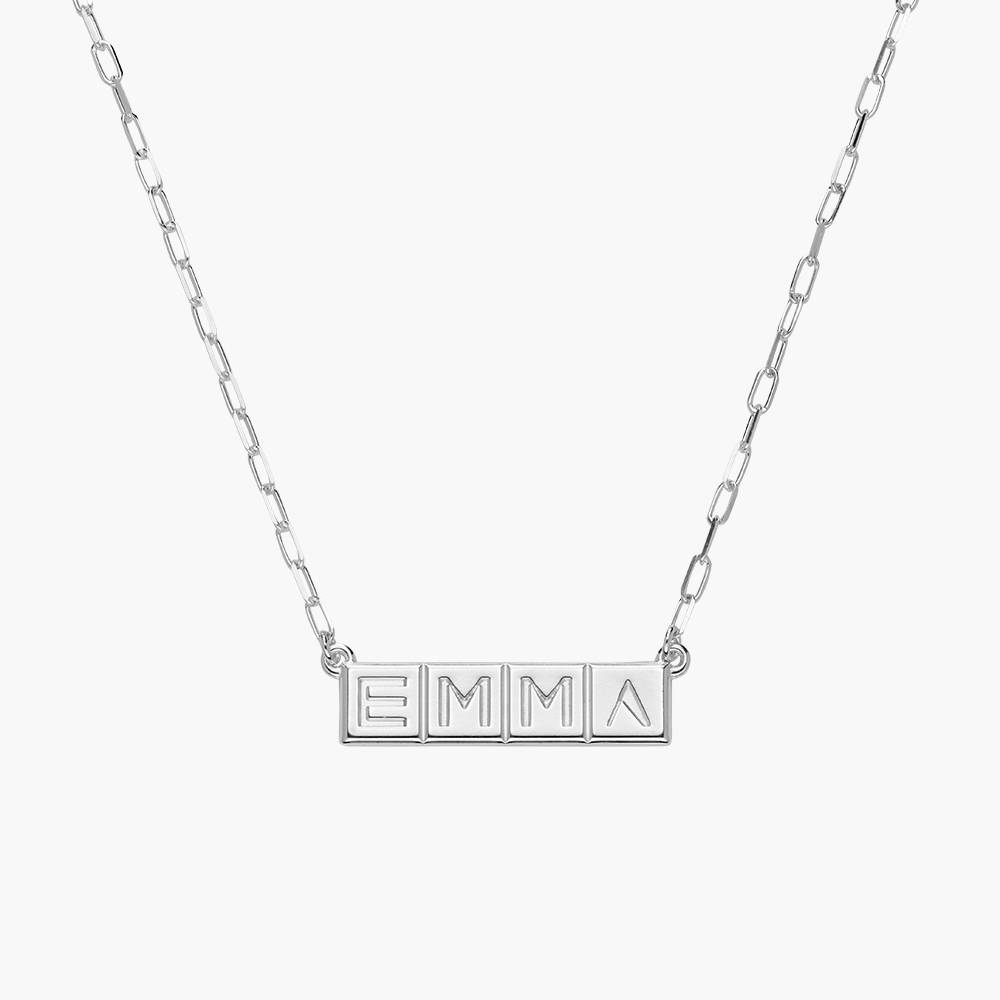 Chocolate Bar Initials Necklace- Sterling Silver-3 product photo