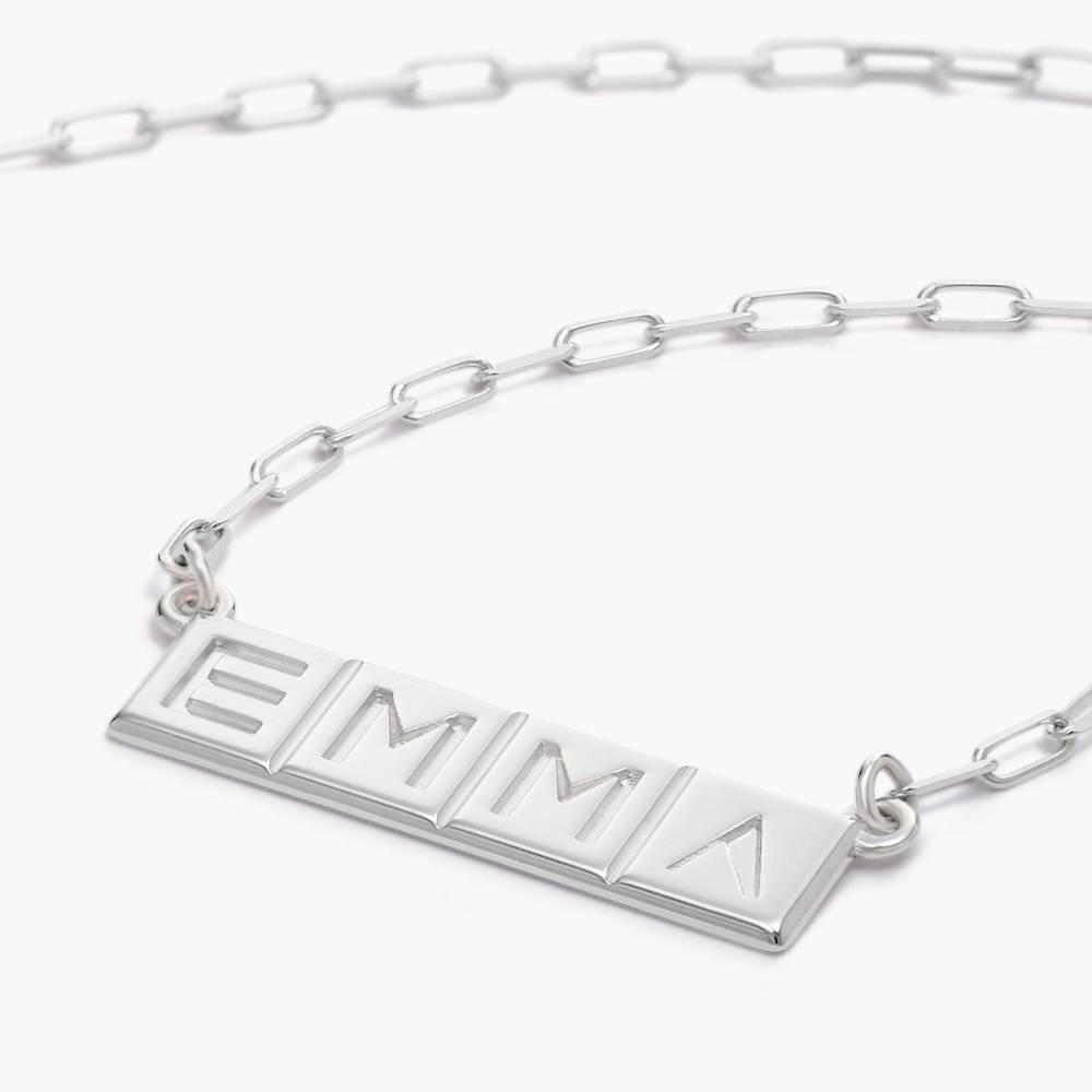 Chocolate Bar Initials Necklace- Sterling Silver-1 product photo