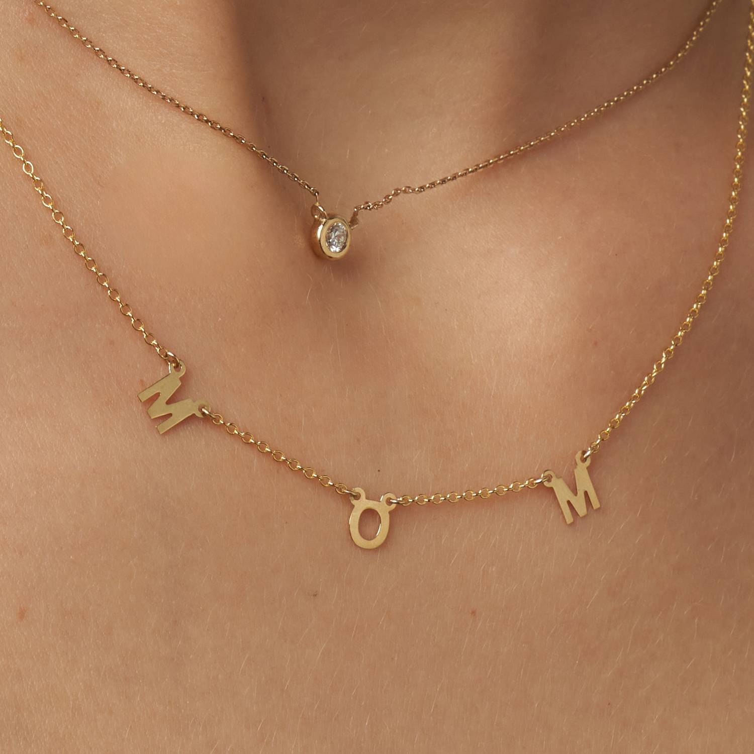 Inez Initial Necklace - Gold Vermeil-4 product photo