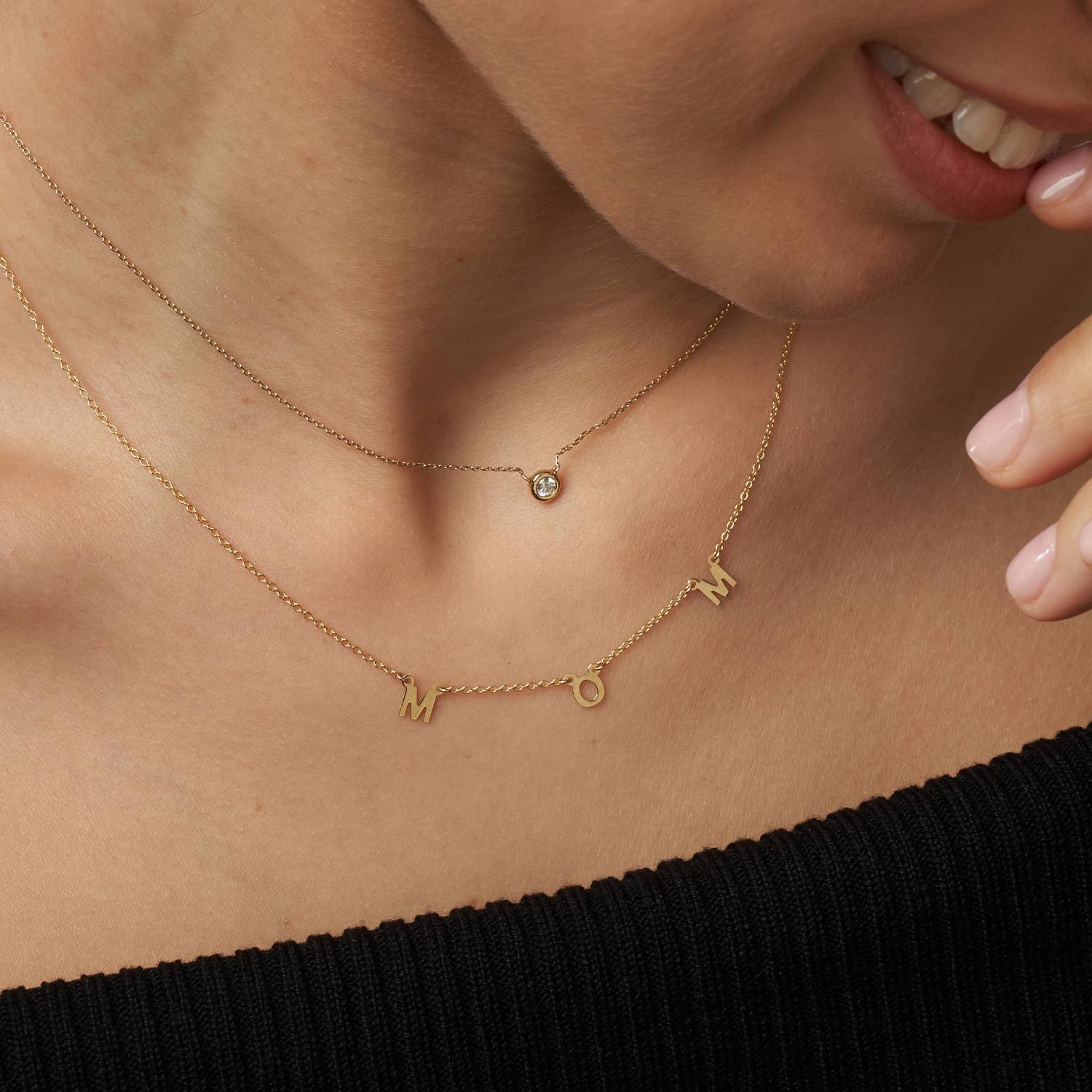 Inez Initial Necklace - Gold Vermeil-2 product photo