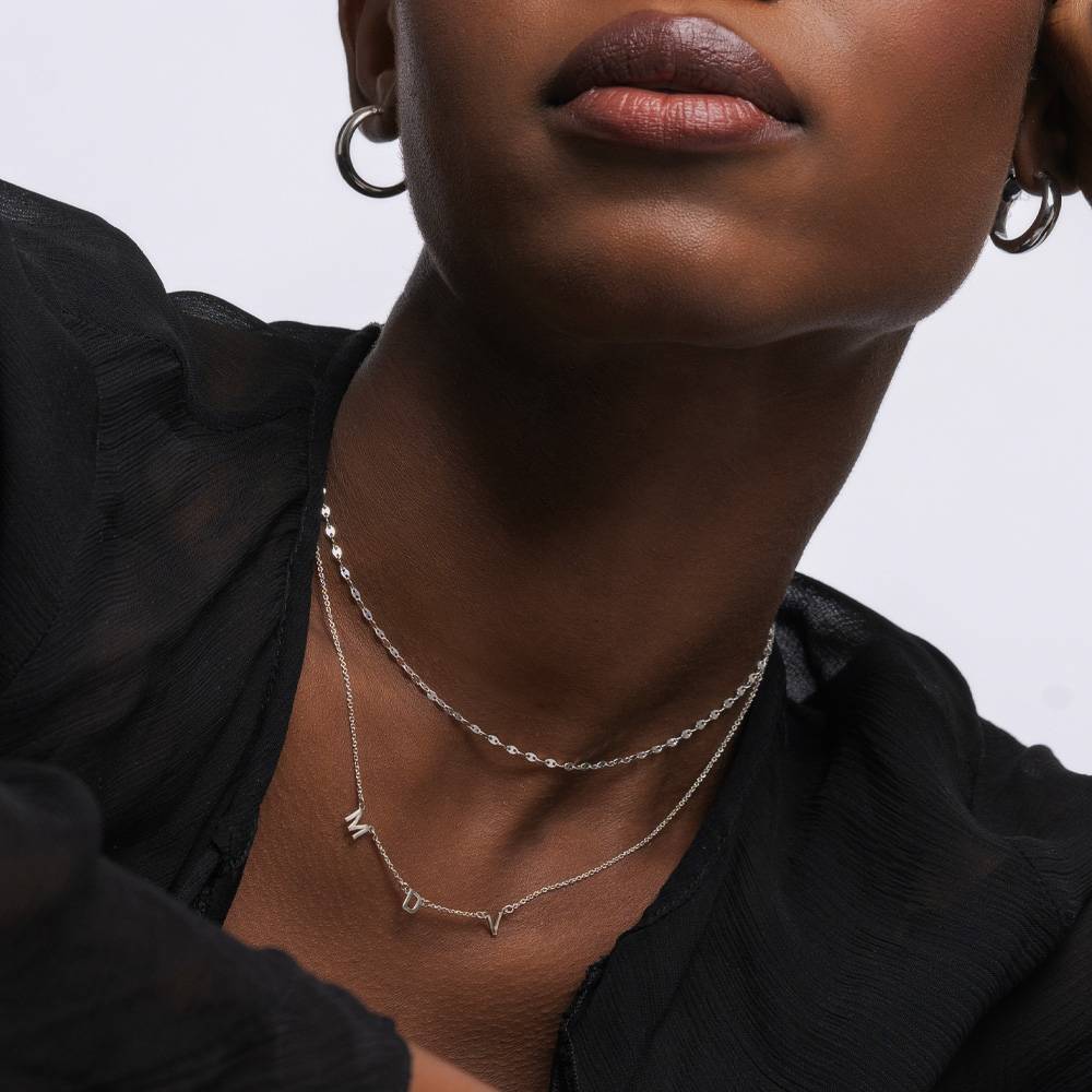 Inez Initial Necklace - Silver-6 product photo