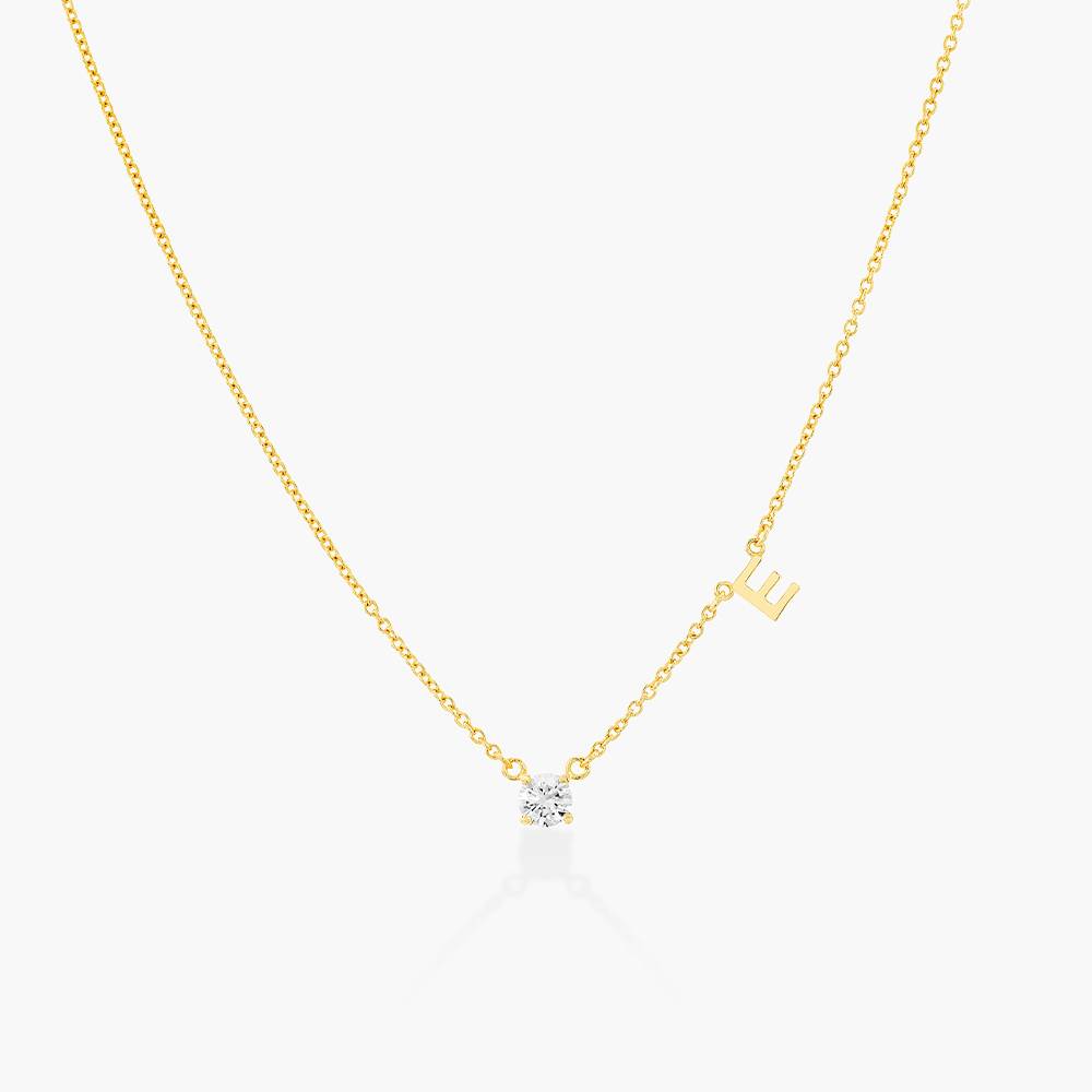 Inez Initial Necklace With 0.3 ct Premium Diamond - Gold Vermeil-1 product photo