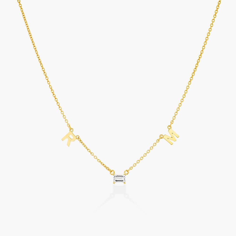 Inez Initial Necklace With 0.3 ct Premium Diamond - Gold Vermeil-1 product photo
