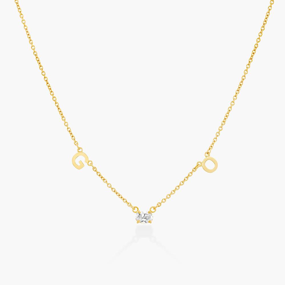 Inez Initial Necklace With 0.3 ct Premium Diamond - Gold Vermeil-8 product photo
