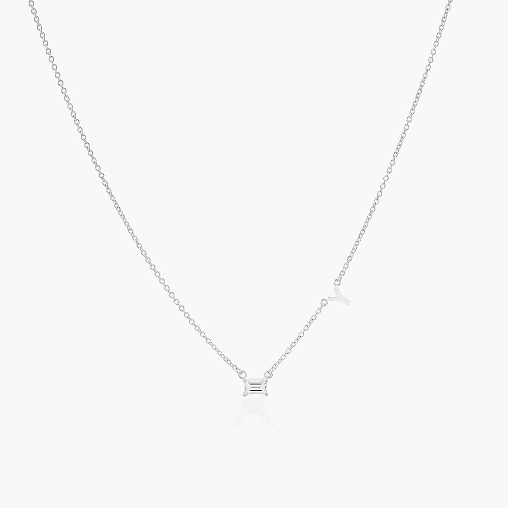 Inez Initial Necklace With 0.3 ct Premium Diamond - Silver-2 product photo