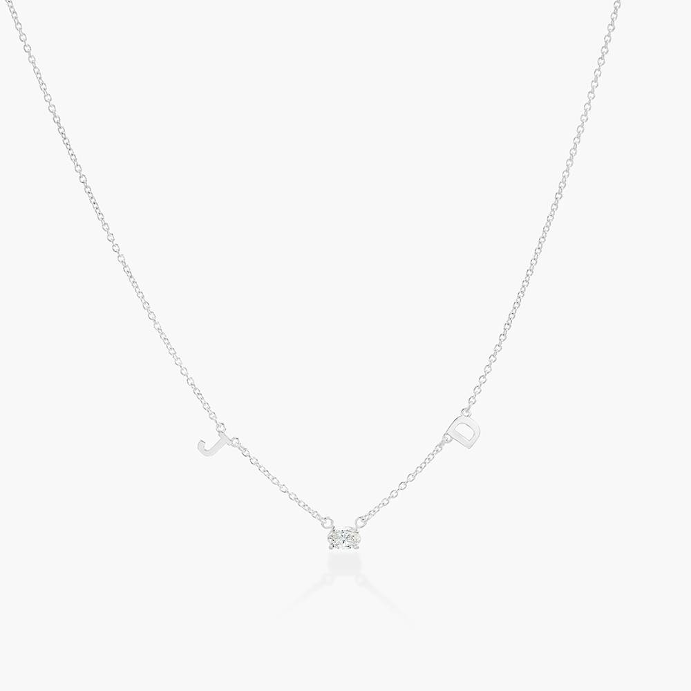 Inez Initial Necklace With 0.3 ct Premium Diamond - Silver-4 product photo