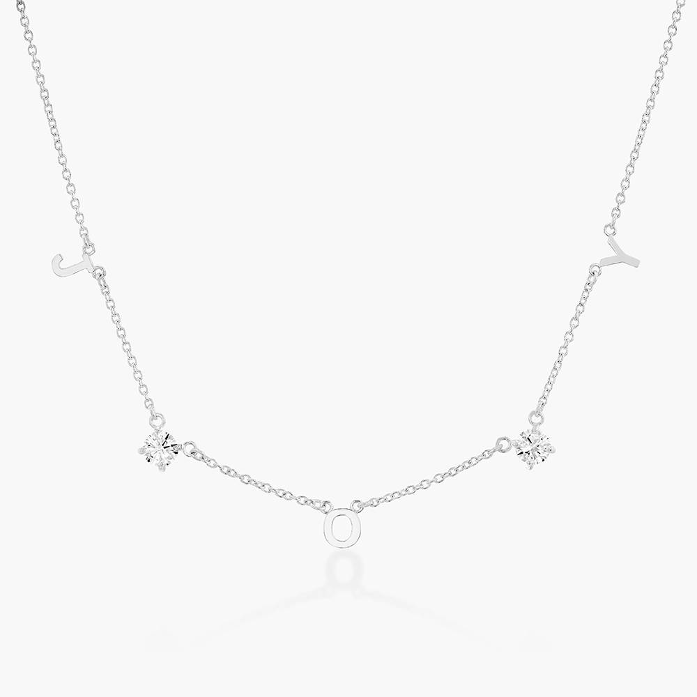 Inez Initial Necklace With 0.3 ct Premium Diamond - Silver-1 product photo