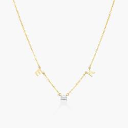 人気【E and E Project】14K Diamond Italic Letterネックレス Asymmetrical Diamonds letter Necklace – E&E PROJECT