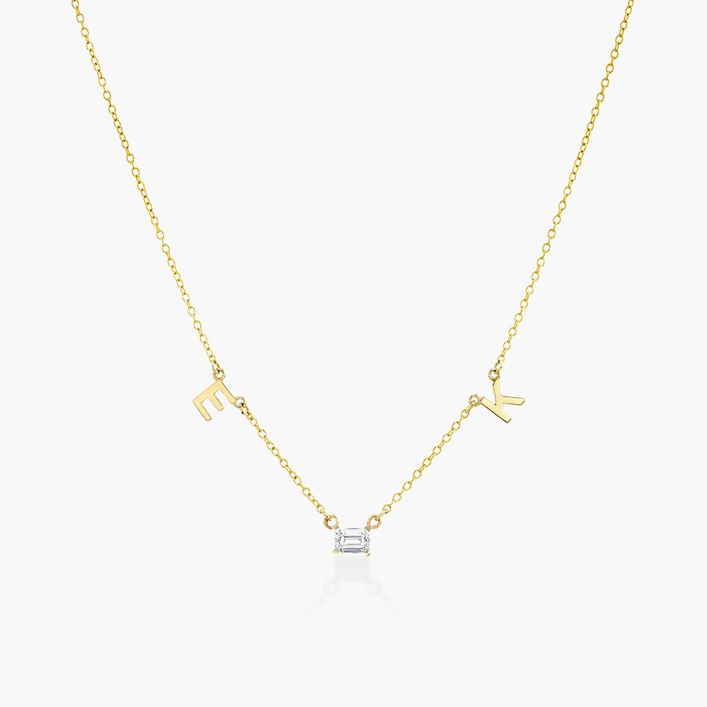 Inez Initial Necklace With 0.3 ct Premium Diamond - Solid Gold-5 product photo