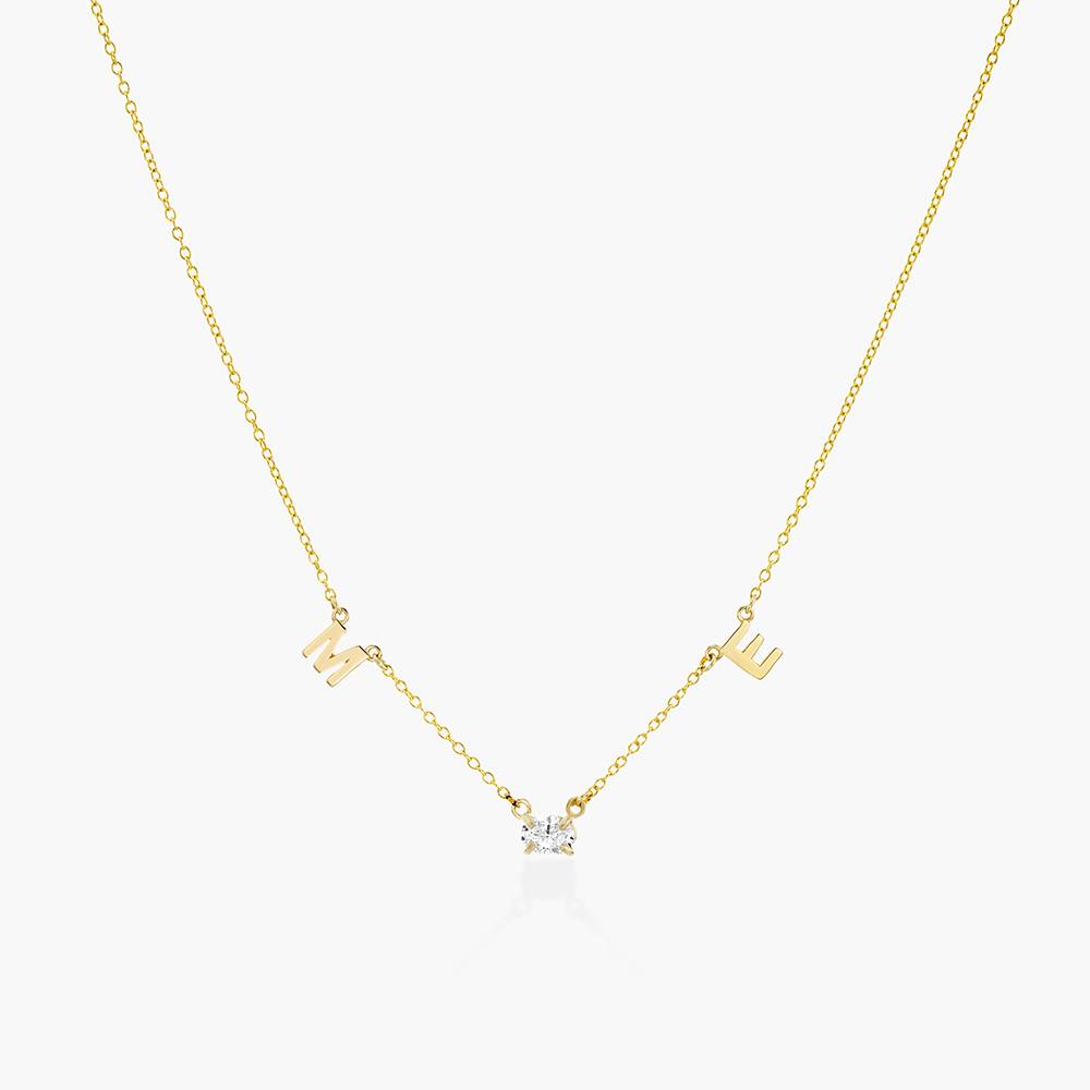 Inez Initial Necklace With 0.3 ct Premium Diamond - Solid Gold-3 product photo