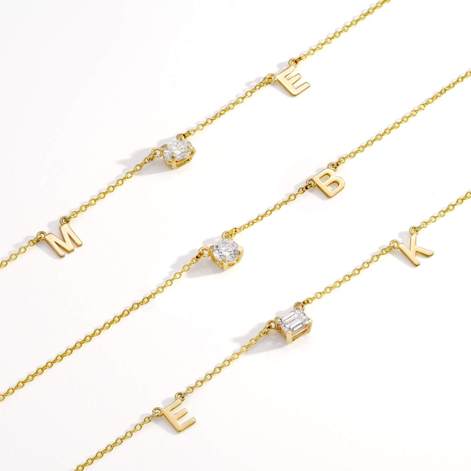 Inez Initial Necklace With 0.3 ct Premium Diamond - Solid Gold-7 product photo