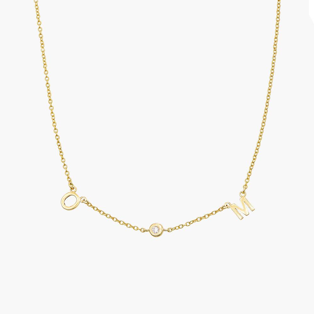 Mini Initial Choker Necklace - 14K Solid Gold - Oak & Luna