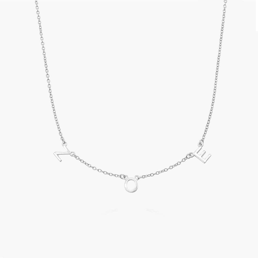 Inez Initial Necklace - 14k White Solid Gold product photo