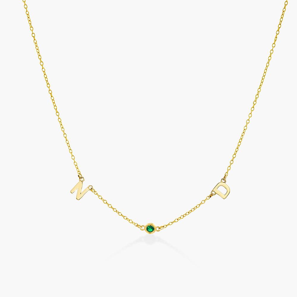 Inez Initial Necklace With Gemstones  - Gold Vermeil-1 product photo