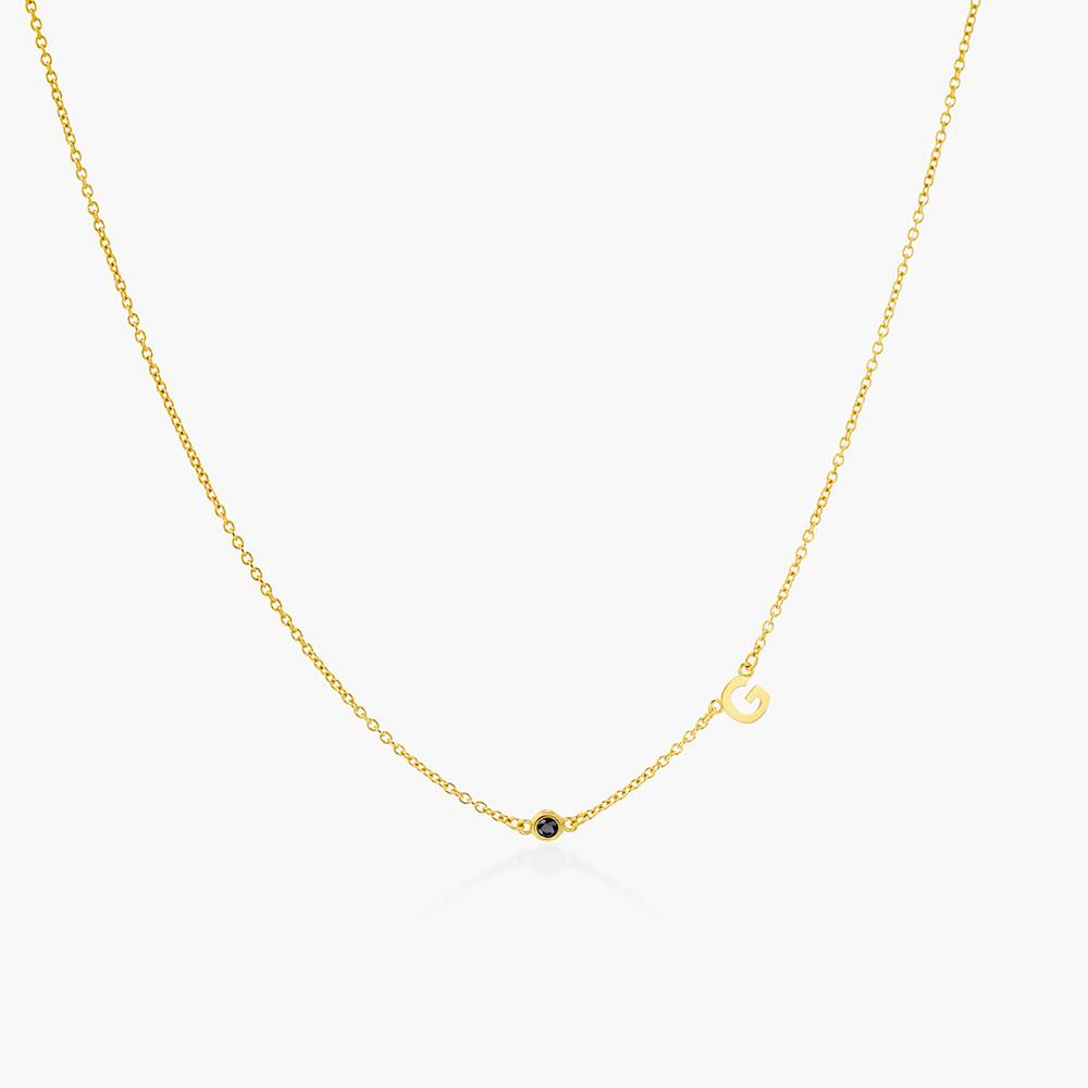 Inez Initial Necklace With Gemstones  - Gold Vermeil-6 product photo