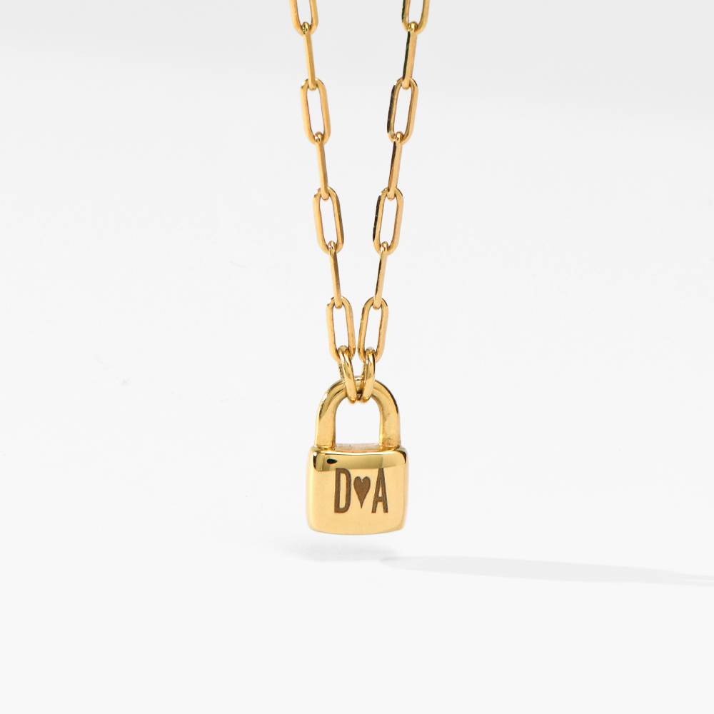 Initial Lock Necklace in Vermeil-5 product photo