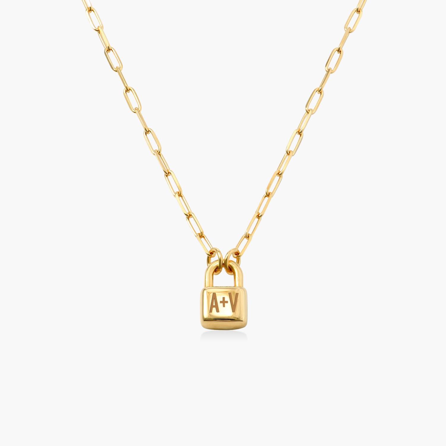 Initial Lock Necklace in Vermeil-1 product photo