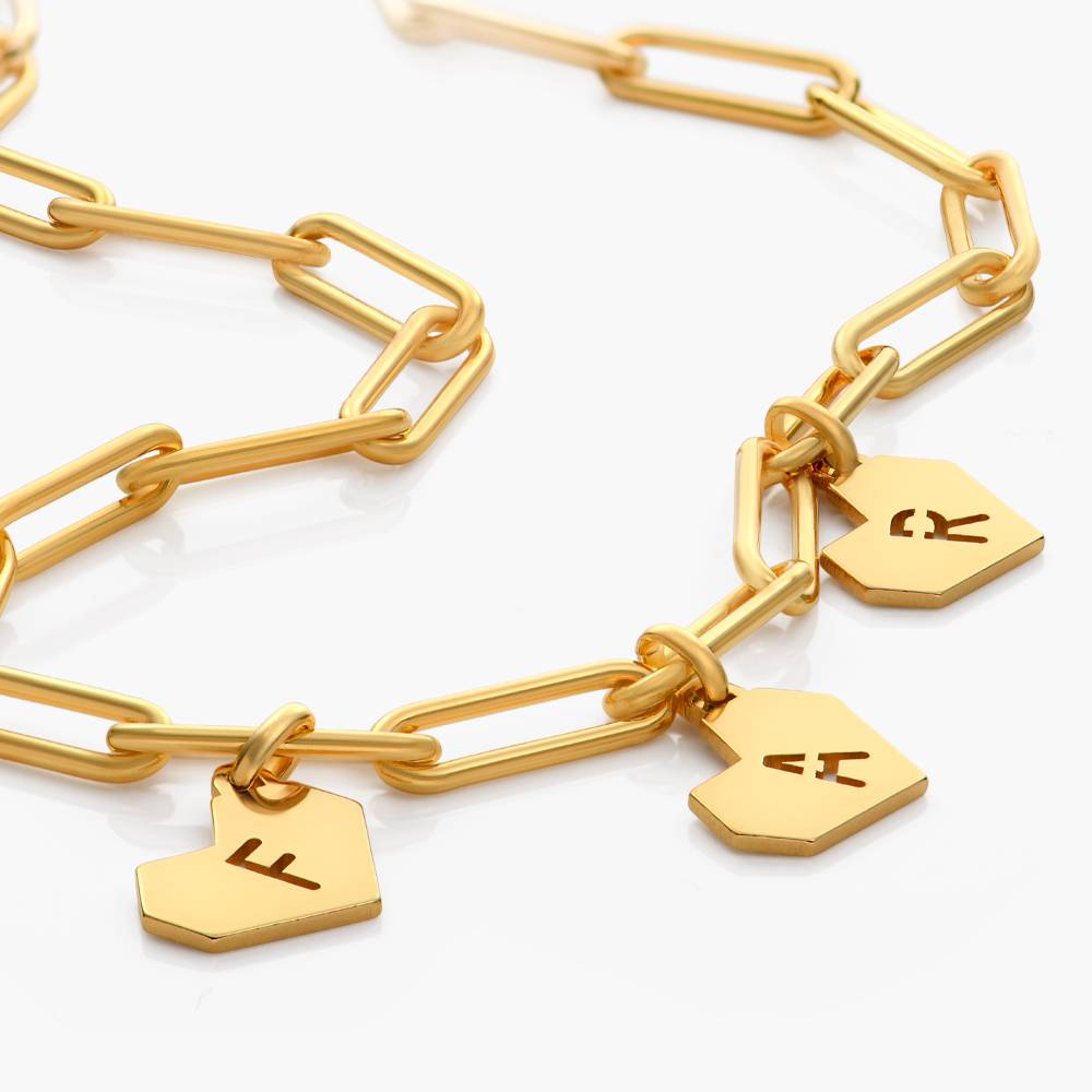Ivy Mini Heart Initiails Necklace- Gold Vermeil-5 product photo