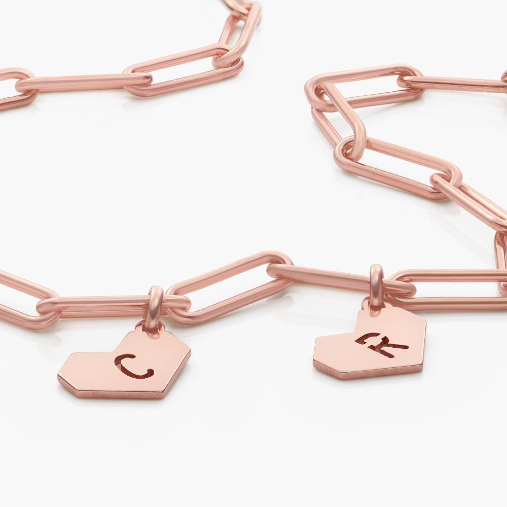 Ivy Mini Heart Initials Necklace- Rose Gold Vermeil product photo