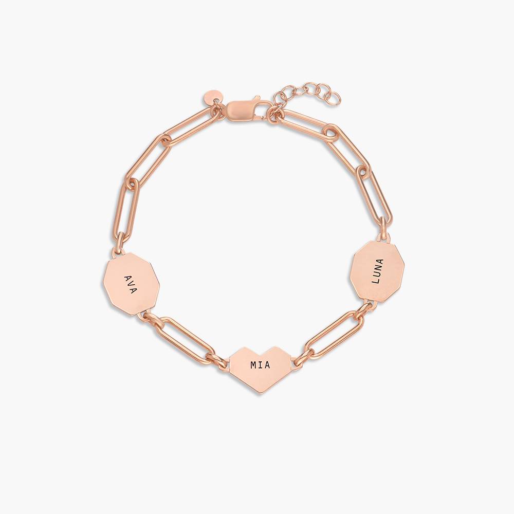 Ivy Mixed Shapes Engraved Bracelet- Rose Gold Vermeil-1 product photo