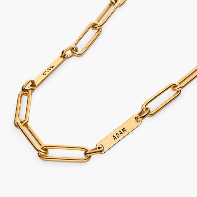 Ivy Name Paperclip Chain Necklace - Gold Plated - Oak & Luna