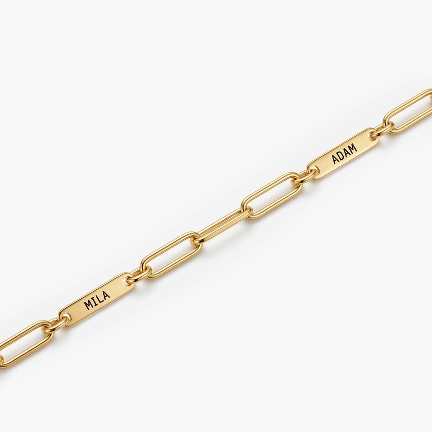 Ivy Name Paperclip Chain Necklace - Gold Vermeil-3 product photo