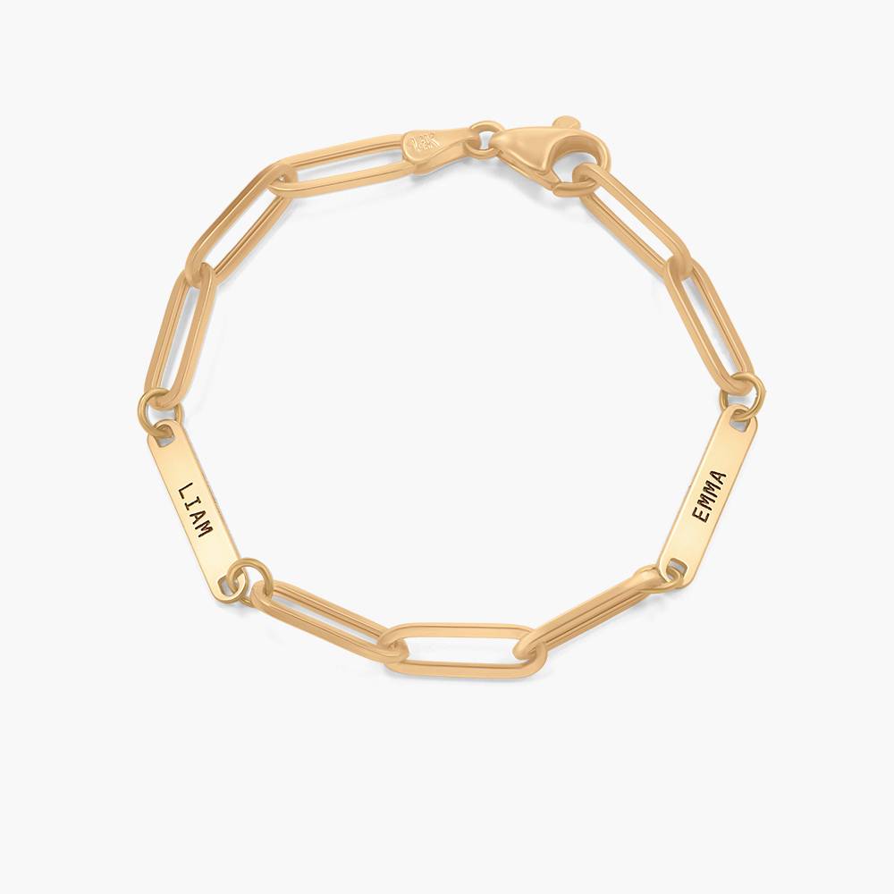 Ivy Name Paperclip Chain Bracelet - 14k Solid Gold product photo