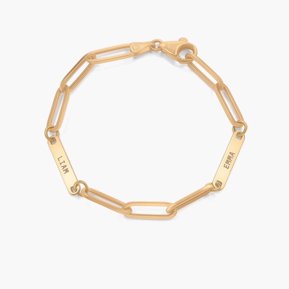 Ivy Name Paperclip Chain Bracelet - 14k Solid Gold-1 product photo