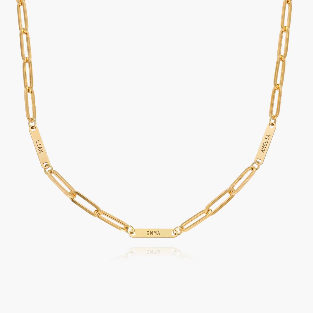 Ivy Name Paperclip Chain Necklace - 14k Solid Gold