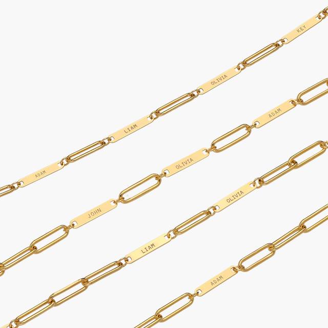 Ivy Name Paperclip Chain Necklace - 14k Solid Gold - Oak & Luna