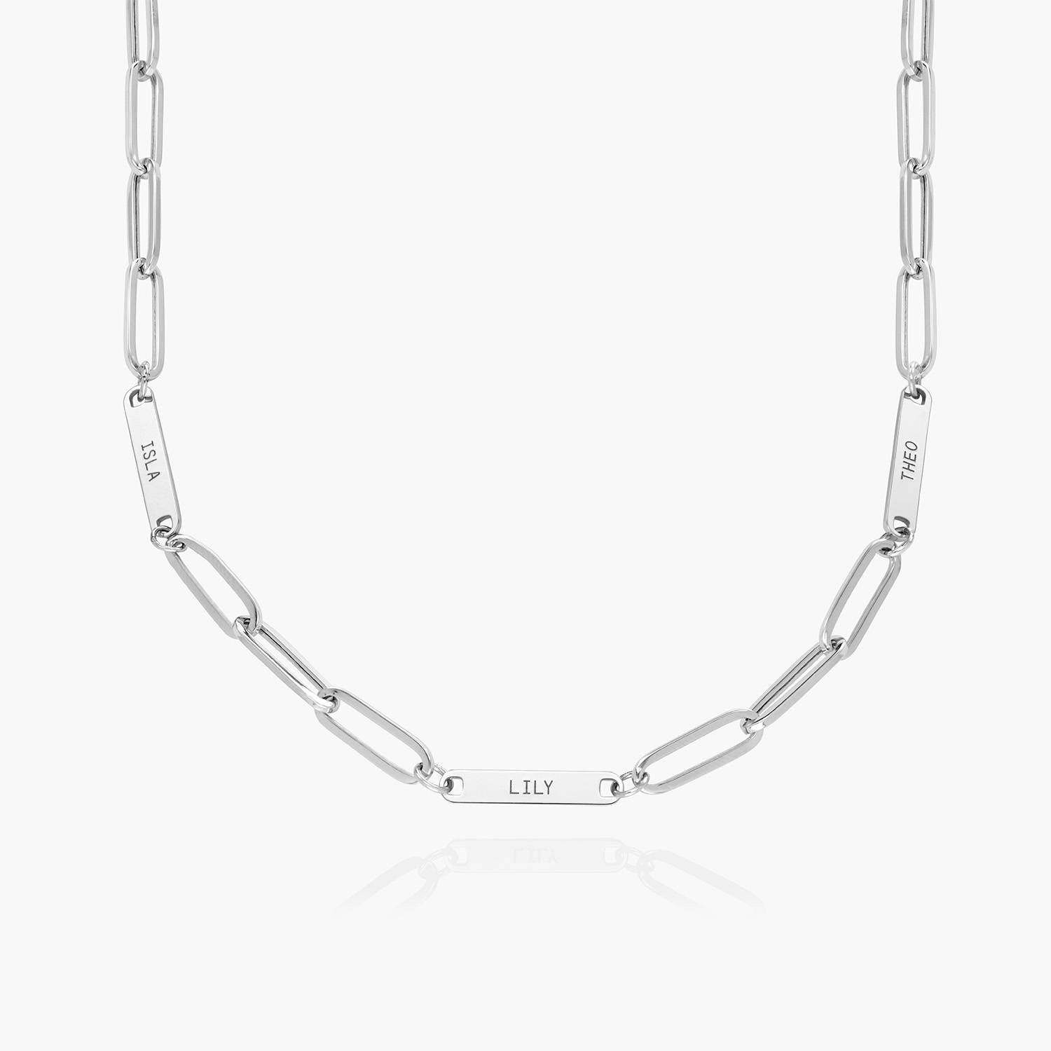 Ivy Name Paperclip Chain Necklace- 14k White Gold-1 product photo