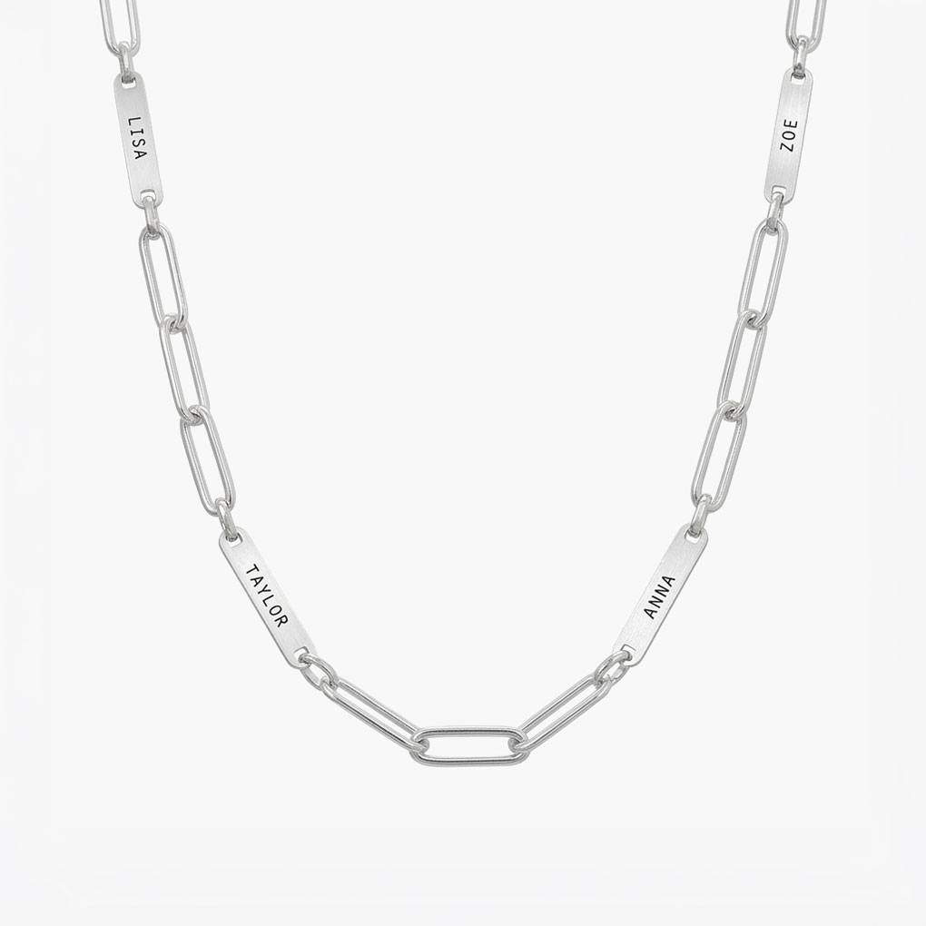 Ivy Name Paperclip Chain Necklace - Silver-1 product photo